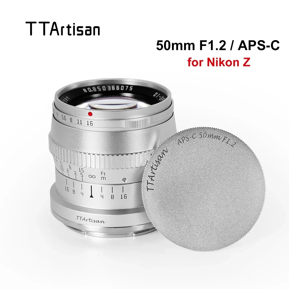 

TTArtisan 50mm F1.2 Lens Large Aperture MF APS-C Camera Lens for Nikon Z Mount Cameras ZFC Z6 Z6II Z7 Z7II