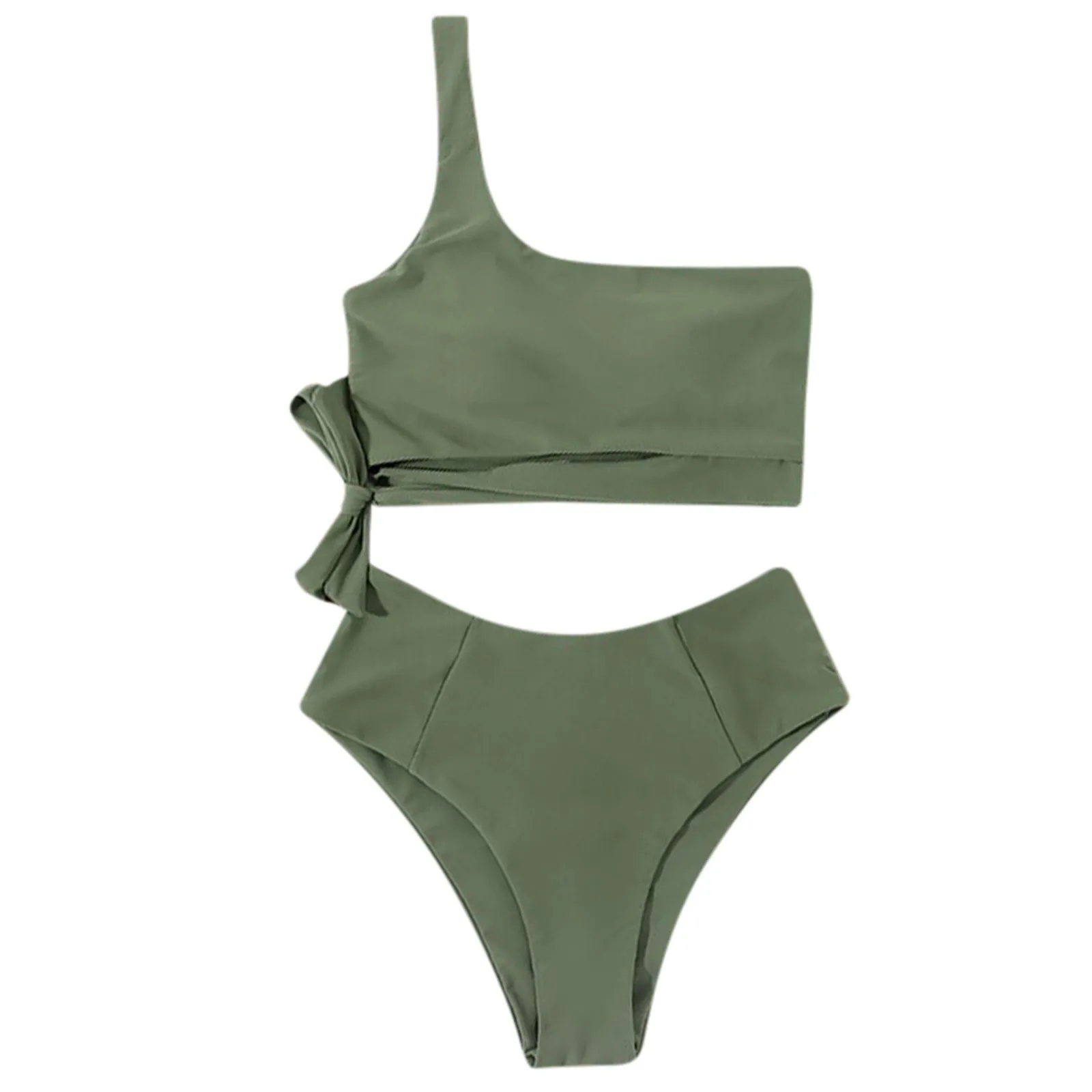 

Women Sexy One Shoulder Bikini Set Push Up Bathing Swimwear High waist Swimsuit 2021 Summer bikini Beach Wear