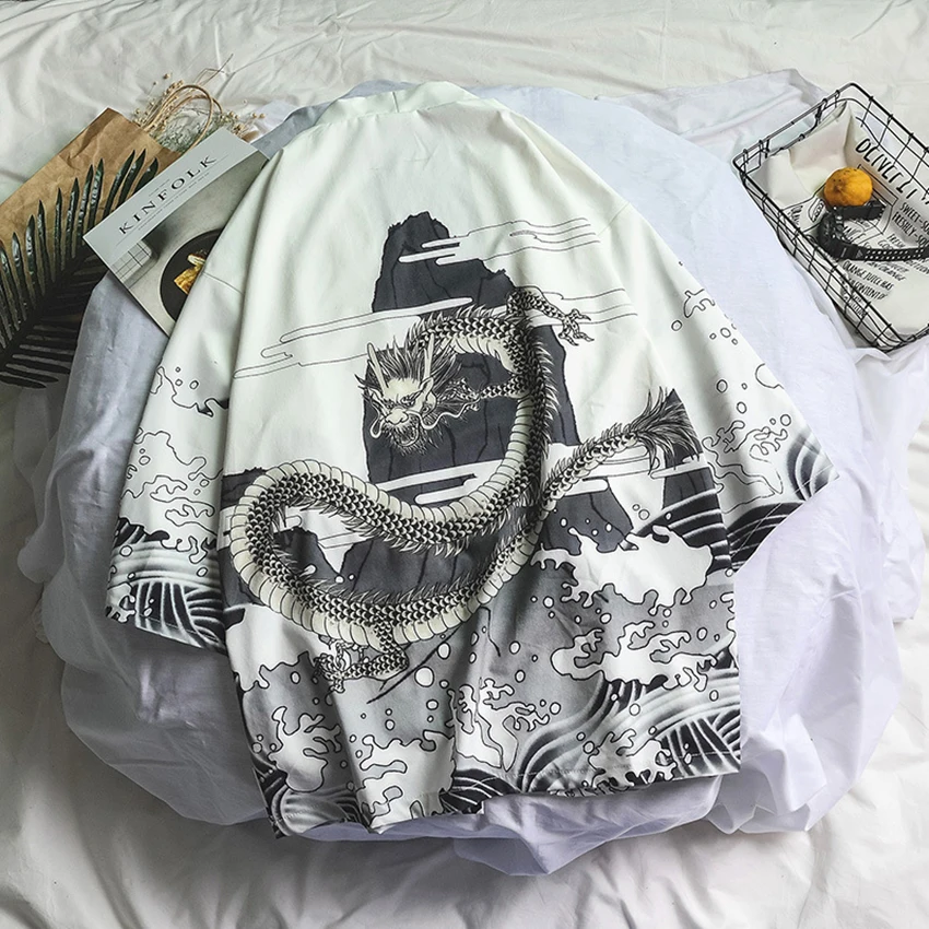 Кимоно в японском стиле Samurai Crane Haori кардиган для мужчин и женщин с китайским