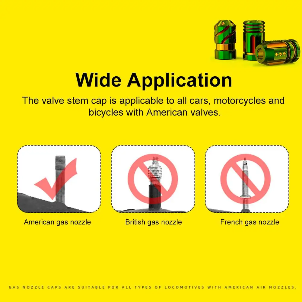 

Valve Stem Cap Aluminum Alloy Auto Stem Caps Tire Wheel Rim Dust Cover fits Cars Trucks Bikes Motorcycles Bicycles Accessories