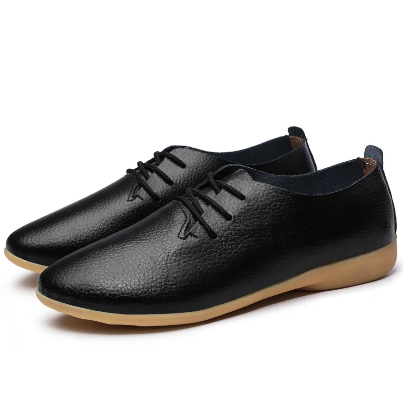 Лоферы женские из натуральной кожи мягкие повседневные заостренный носок