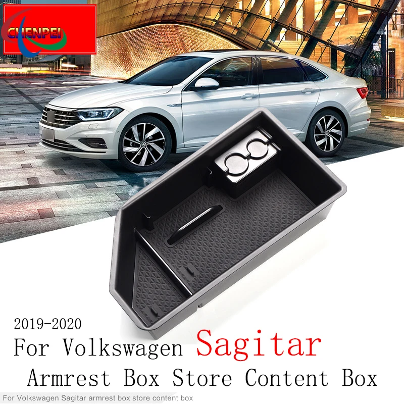

For Volkswagen Sagitar 2019-2020 Car Armrest Box Storage Box Modified Central Storage Box Decoration Car Accessories