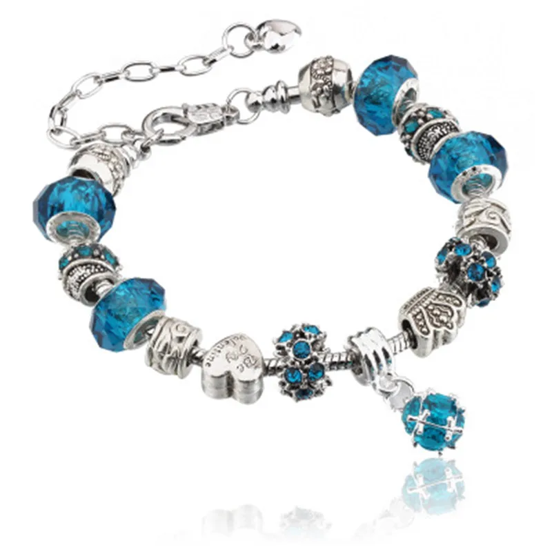 

Delicate Purple Faceted Crystal Crown Bracelet For Women Girls Party Prom Beads Personality Bangle Jewelry