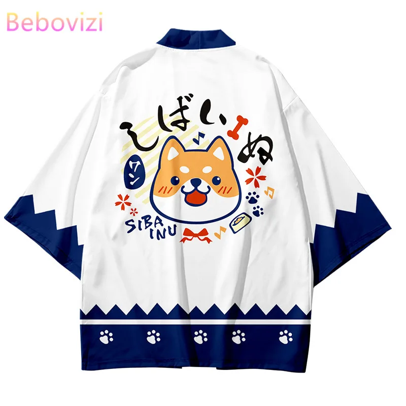 

2021 Women Men Summer Loose Japanese Fashion Cartoon Kawaii Kimono Streetwear Cardigan Robe Plus Size XXS-6XL Haori Top Yukata