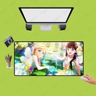 Большой резиновый коврик для мыши XGZ для девочек, настольная Водонепроницаемая игровая накладка с фиксируемыми краями для клавиатуры, для CSGO, Dota, LOL