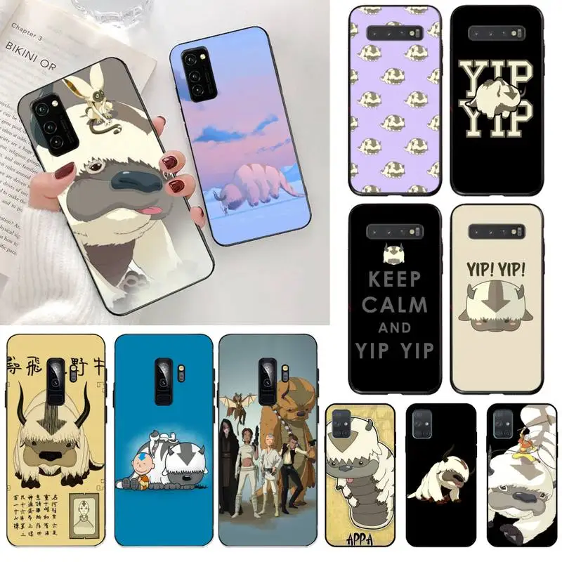 

Appa Yip Yip Avatar Soft Silicone Black Phone Case for Samsung S20 plus Ultra S6 S7 edge S8 S9 plus S10 5G lite 2020