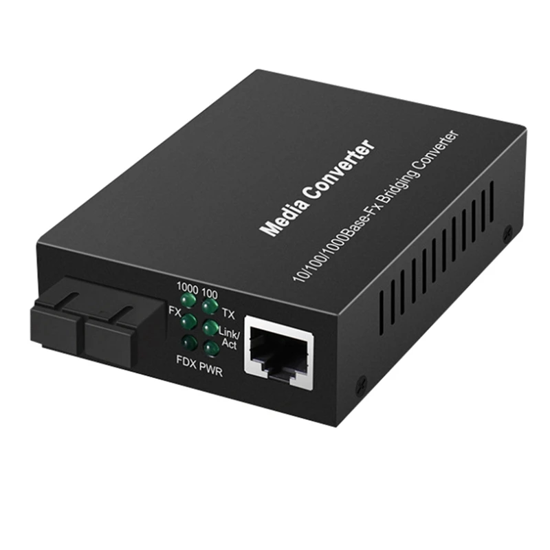 

Gigabit Ethernet Fiber Media Converter with a Built-in 1Gb Multimode SC Transceiver, 1000M RJ45 to 1000Base-LX