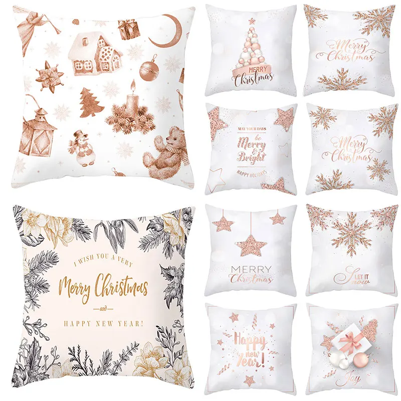 

Exquisite Cushion Cover Christmas Style Pillowcase Soft Comfortable Skin-friendly Household Items Holiday Decoration Pillowcase