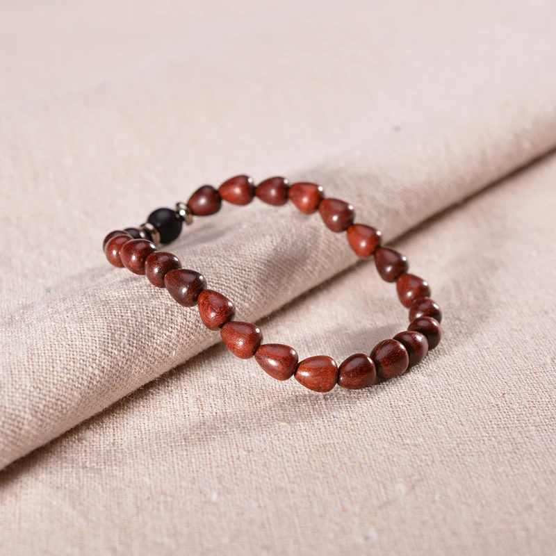 Простой браслет с деревянными бусинами для женщин женский из эбенового дерева