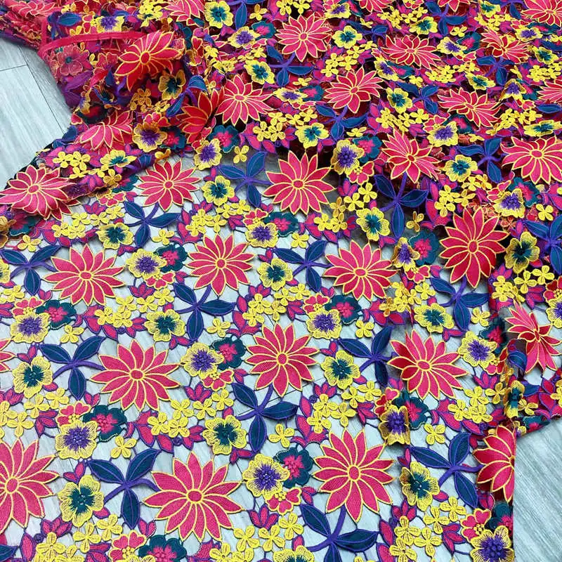 Высокое качество гипюровое кружево очень красивая Цветочная вышивка