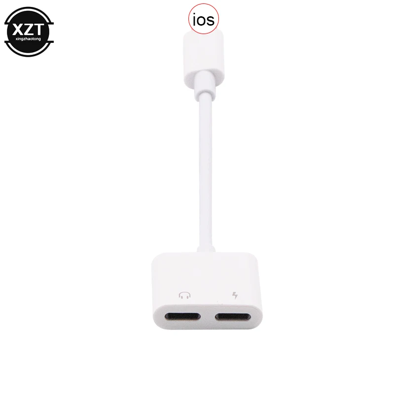 2 em 1 fone de ouvido adaptador abudio carregamento do telefone móvel aux dupla jack для iphone 8 plus x xs para relâmpa|Аксессуары наушников| |