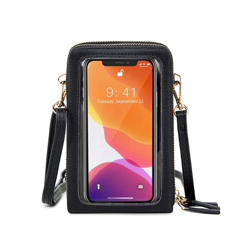 

Lightweight Leather Phone Purse Small Crossbody Bag Mini Cell Phone Screen Touchable Bag Pouch Shoulder Bag for Women