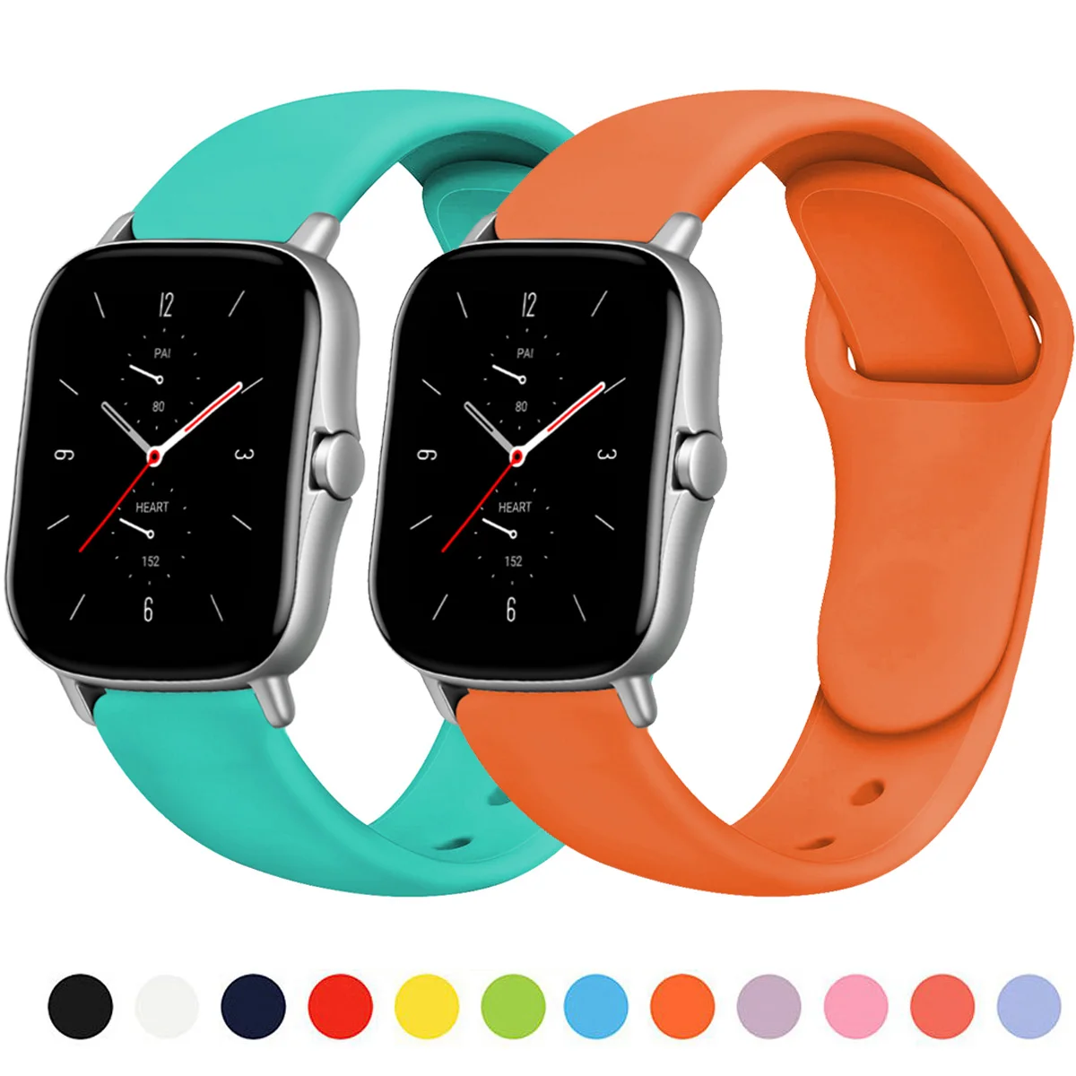 Силиконовый ремешок 20 мм/22 мм для Amazfit GTS/2/2e/GTS2 Mini/GTR 42 мм/47 мм/GTR2/2e/stratos 2/3 спортивный