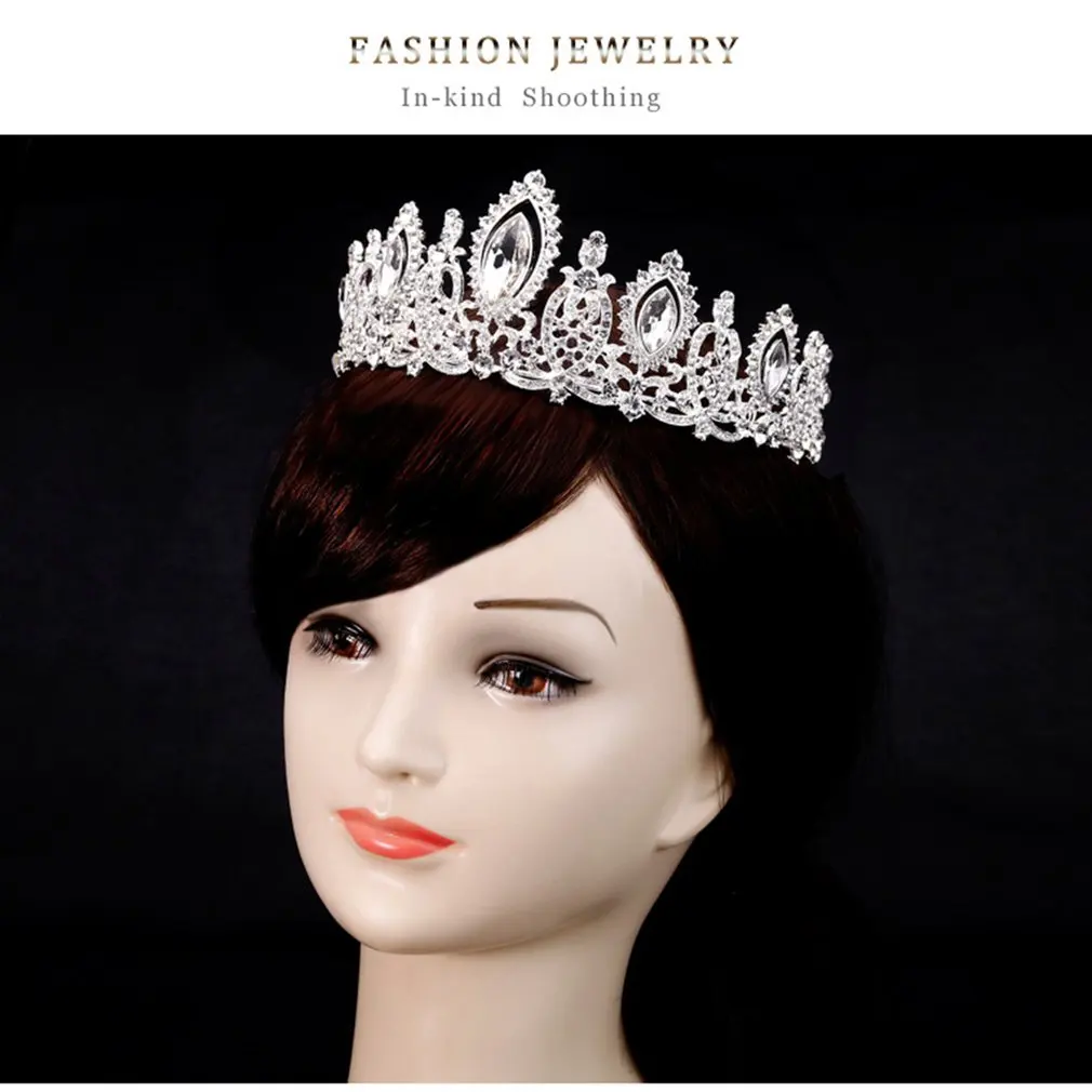 Горный хрусталь оголовье сплав тиара Корона Модные Свадебные короны тиары волос