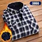 Зимняя мужская модная теплая клетчатая рубашка с длинным рукавом, Мягкая Повседневная фланелевая теплая рубашка с подкладкой из плотного флиса, мужская одежда