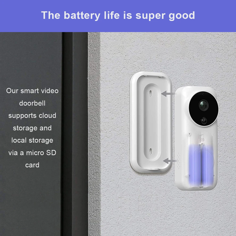 

Hot Video Doorbell Camera Smart Door View Ring With 1080P HD Motion Detection Audio Voice Conversion Cloud SD Storage Security