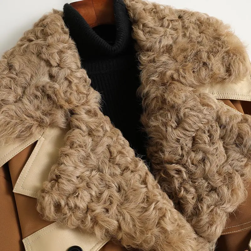 Женское пальто из натуральной овчины Pudi женская модная зимняя теплая куртка