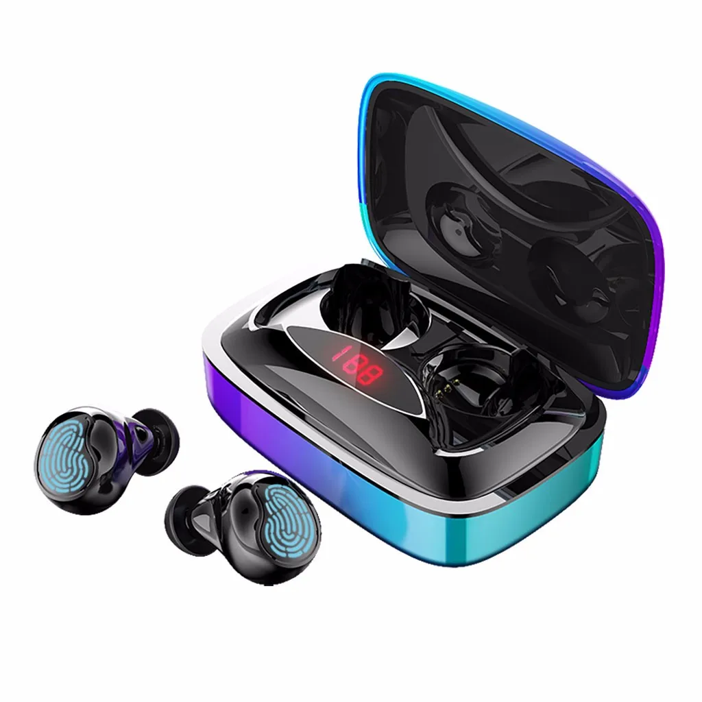 mosunx TWS headset BT5.0 wireless 2000mAh LED display sports noise reduction touch screen waterproof Bluetooth | Электроника