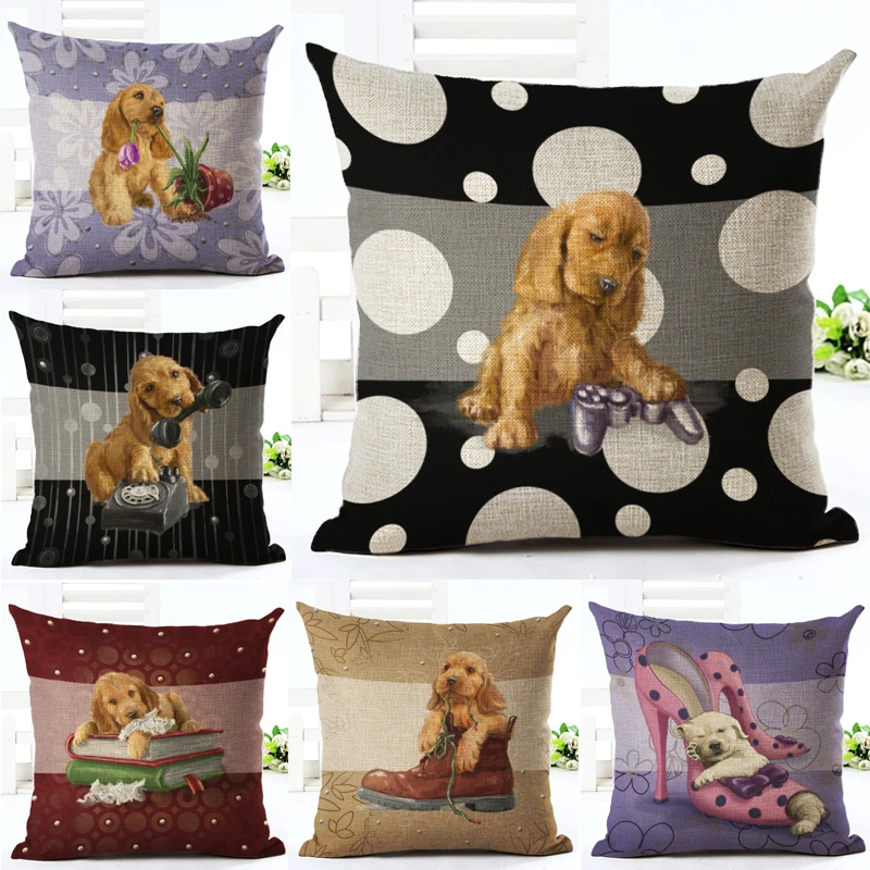 Квадратная декоративная подушка для домашних животных 3D наволочка из полиэстера