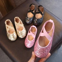 girls ballet flats baby dance party girls shoes glitter children shoes gold bling princess shoes 3 12 years kids shoes mch026
