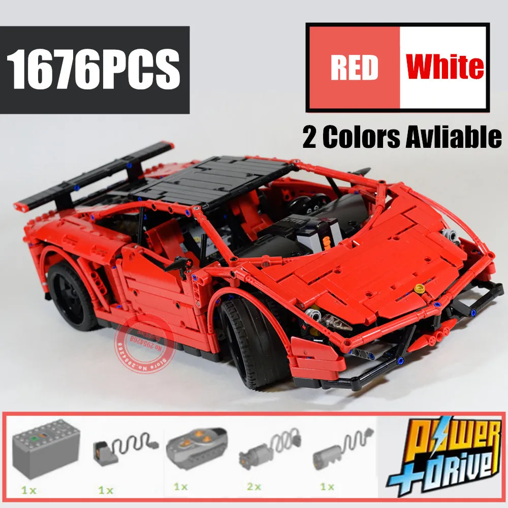 Новый RC Мотор функция питания MOC 3918 Lamborghinies супер автомобиль Gallardo Fit Lepining Technic