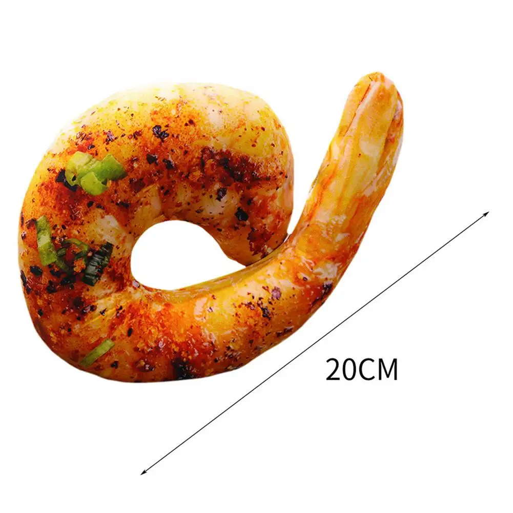 

20CM Simulation Food Real Life Style Grilled Shrimp Pillow Stuffed Innovative Soft Cushion Doll Toy Soft Cushion Birthday Gift