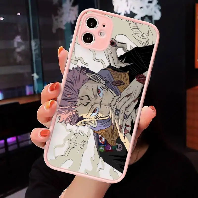

Anime Jujutsu Kaisen Phone Cases Matte For iPhone 12 Mini 11 Pro XR XS Max 7 8 Plus X Hard PC Back Cover
