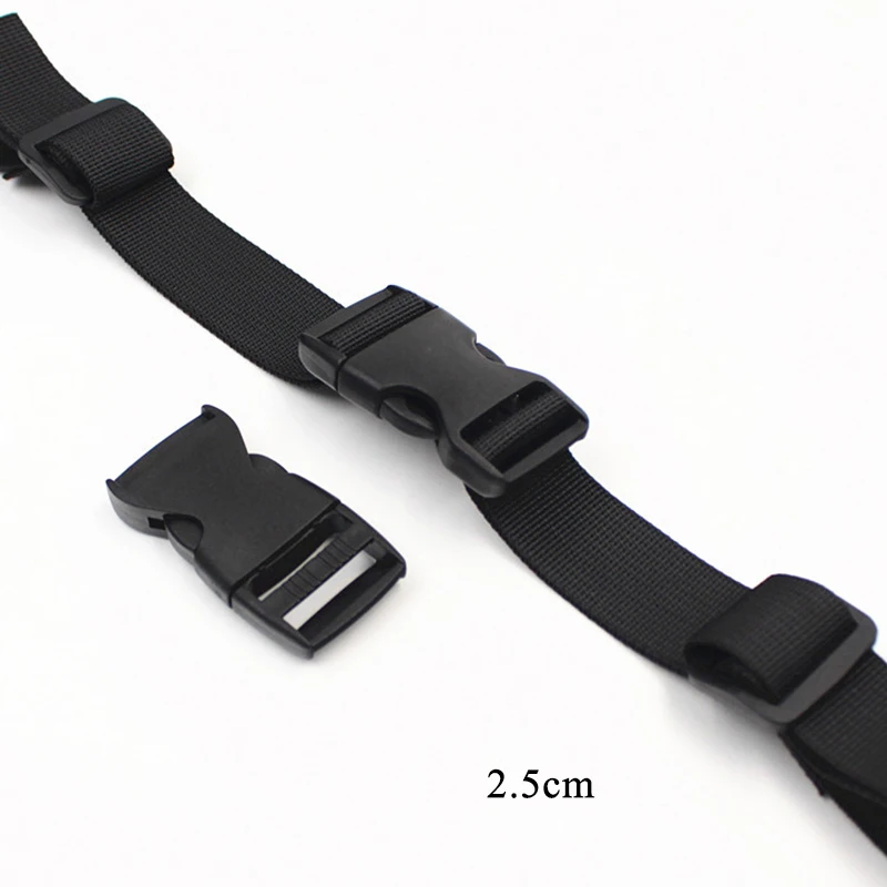 black 2.5cm 1 шт. уличный Кемпинг тактический рюкзак нагрудный ремень лямки Регулируемый двойной релиз пряжки детали для сумок аксессуары - Цвет: black 2.5cm