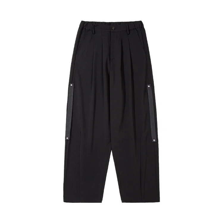 

Wxwovdy men's 2021 spring and summer new solid color simple loose pants casual British oblique versatile pants