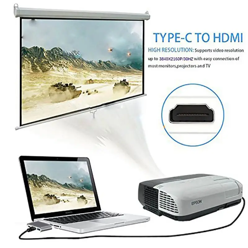 Hot Usb C HDMI USBC to 3.1 Converter Adapter Type DMI/USB 3.1/Type Type-C Aluminum For Apple Macbook | Мобильные телефоны и