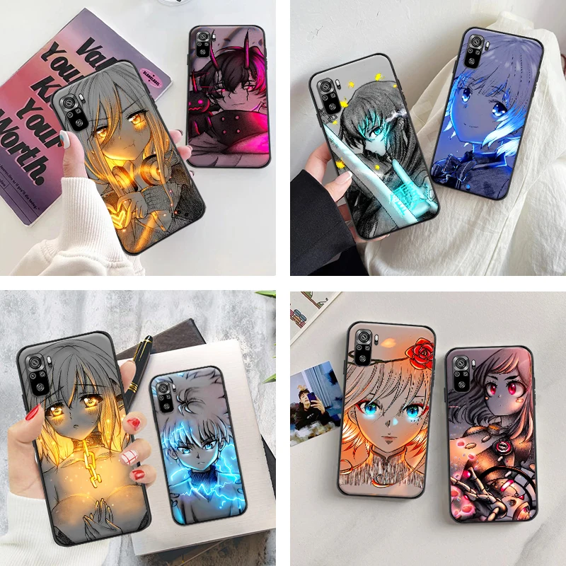 

Popular Japanese Anime Phone Case For Xiaomi Redmi 9 9i 9AT 9T 9A 9C Note 10 10T 5G 10S 11 Pro Fashion Hot Cartoon Black Cover