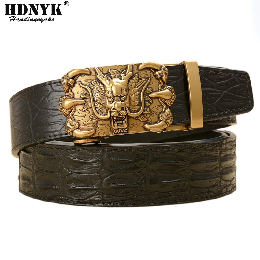Factory Direct Brand Dragon Designer Belt Men High Quality Leather Belts Strap Male Retro Automatic Buckle Belt for Men