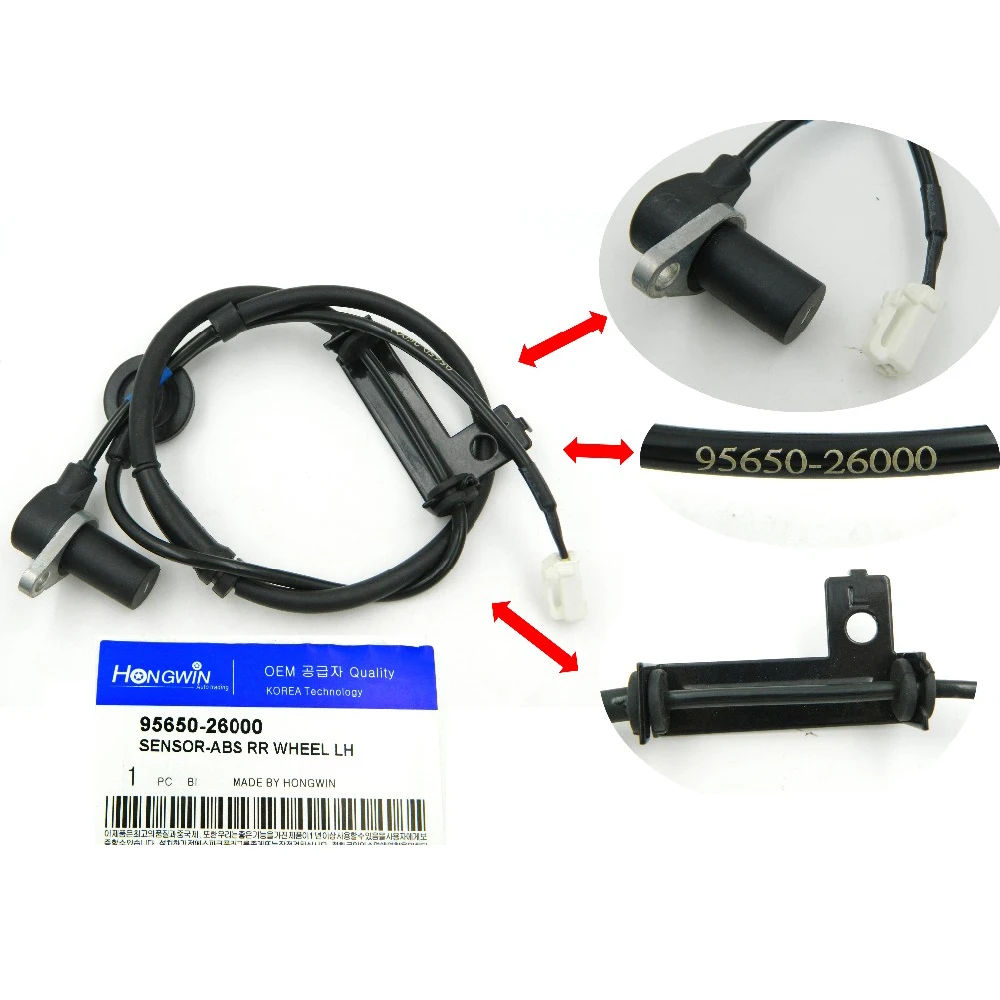 Один комплект 4 шт. ABS Датчик скорости колеса подходит для 01 06 Hyundai Santa Fe 4WD 95620 26010 95610