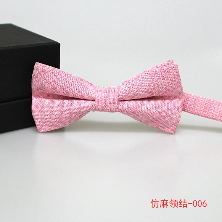 

Linbaiway Male Imitation Linen Bowtie for Mens Classic Solid Color Butterfly Wedding Party Necktie Suit Tuxedo Bow Tie Gravatas