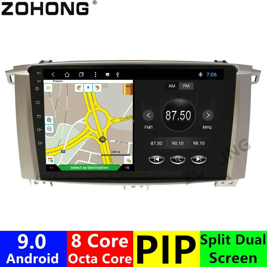 Octa 8 ядро 2.5D PIP Android 9,0 Автомобильный мультимедийный плеер для Toyota Land cruiser 100 GX усилительный насос LC100 Авто Радио dvd плеер Автомобильный навигатор