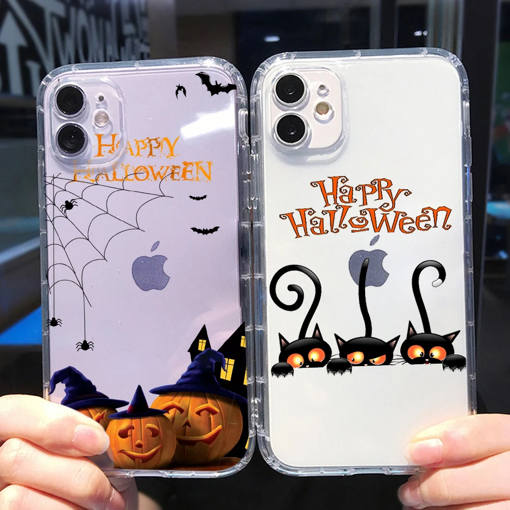 

Чехол PUNQZY для Iphone 13, 12, 11 PRO MAX, 6, 7, 8 Plus, XR, XS, SE 2020, с изображением тыквы и фонаря на Хэллоуин, мягкий праздничный чехол из ТПУ