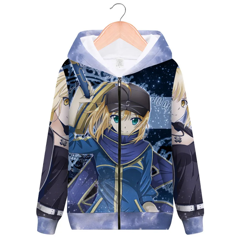Fate/Stay Night Saber Altria Pendragon Jeanne d'Arc куртка для косплейный костюм с капюшоном для мужчин и женщин свитшот на молнии с капюшоном уличная