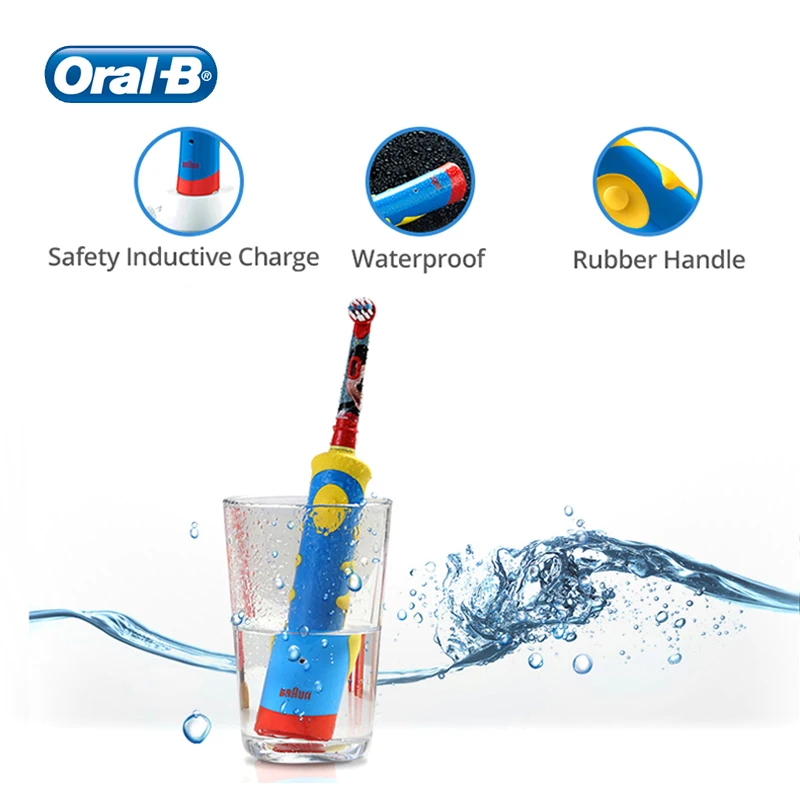 Оригинальная электрическая зубная щетка Oral B Kid с мягкой головкой музыкальным