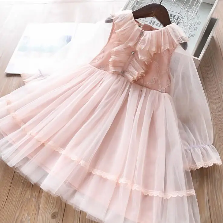 2020 новые весенние детские кружевные платья феи с оборками милая мягкая одежда