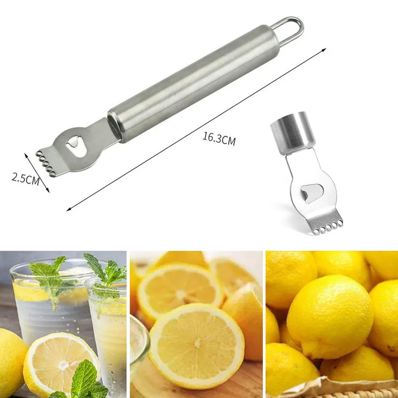 1 шт. Кухонные гаджеты нож для чистки лимонов из нержавеющей стали терка зерен