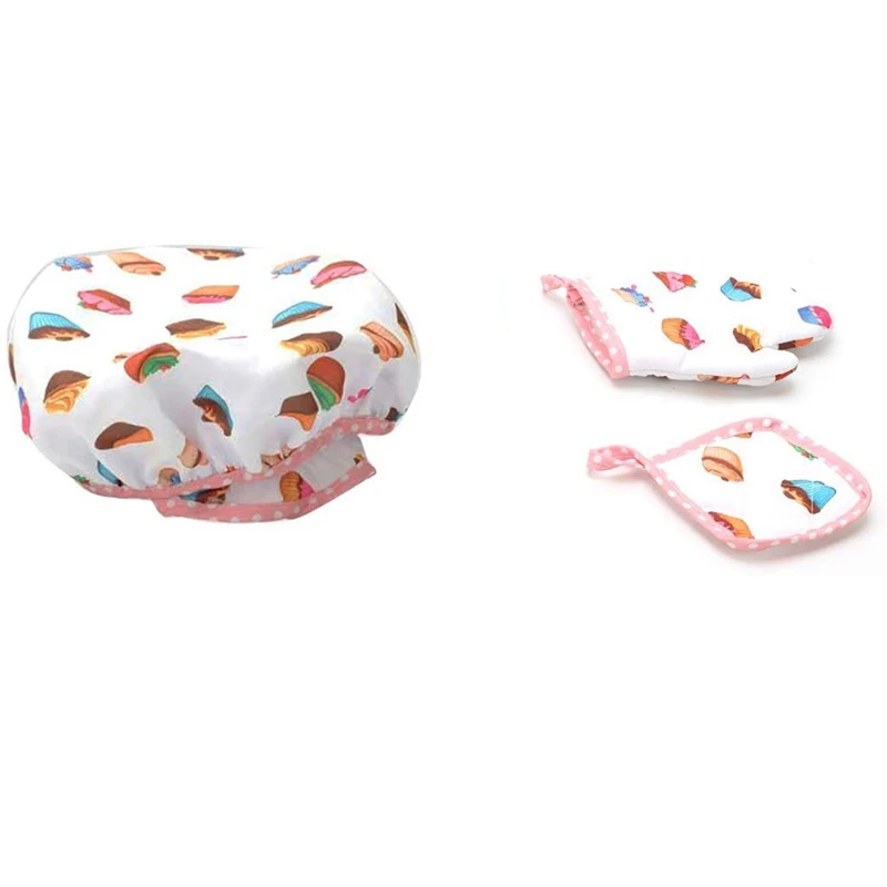 4Pcs Kids Cooking and Baking Set Includes Apron for Little Girls Chef Hat Toddler Dress Up | Дом и сад