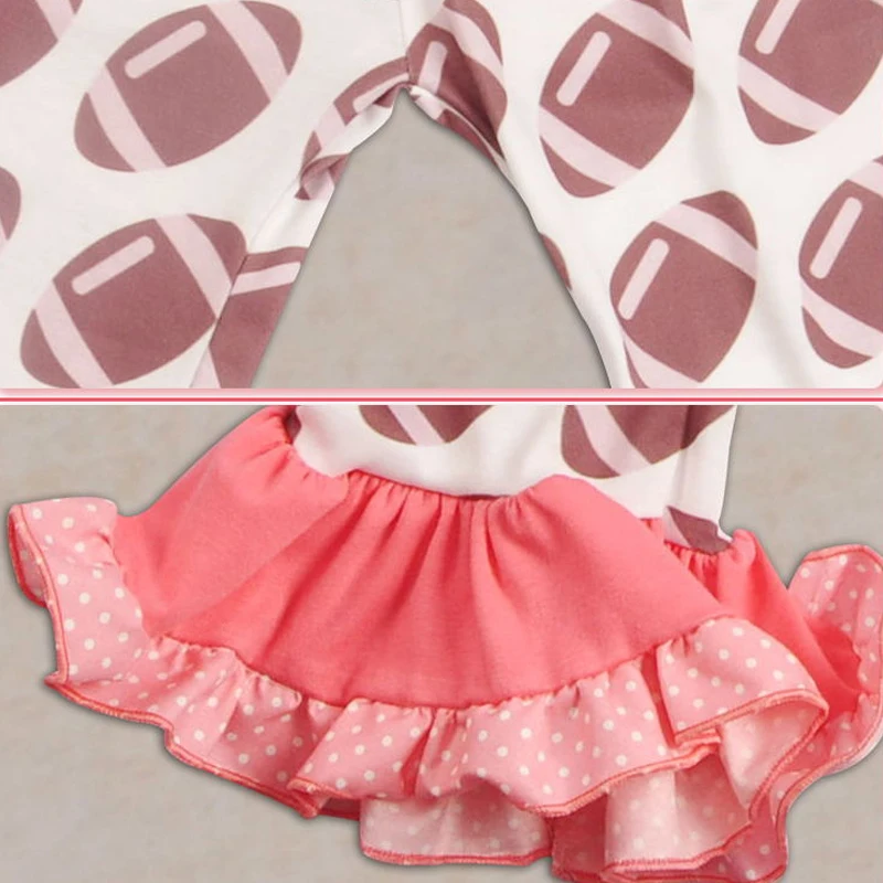 

Girls' Romper Jumpsuit cartoon embroidery Valentine's Day style multi-layer lace printing girl Clothes Set Outfit