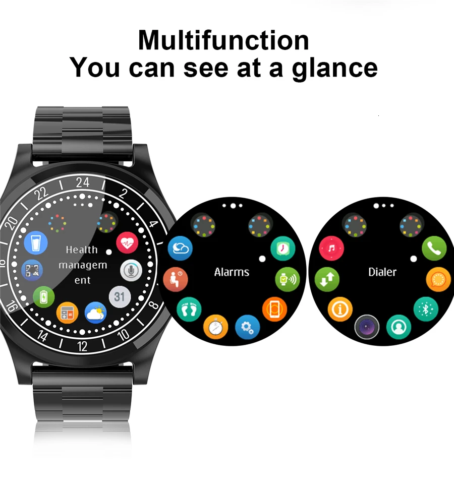DT19 Reloj Новые Bluetooth умные спортивные часы мужские металлические наручные с