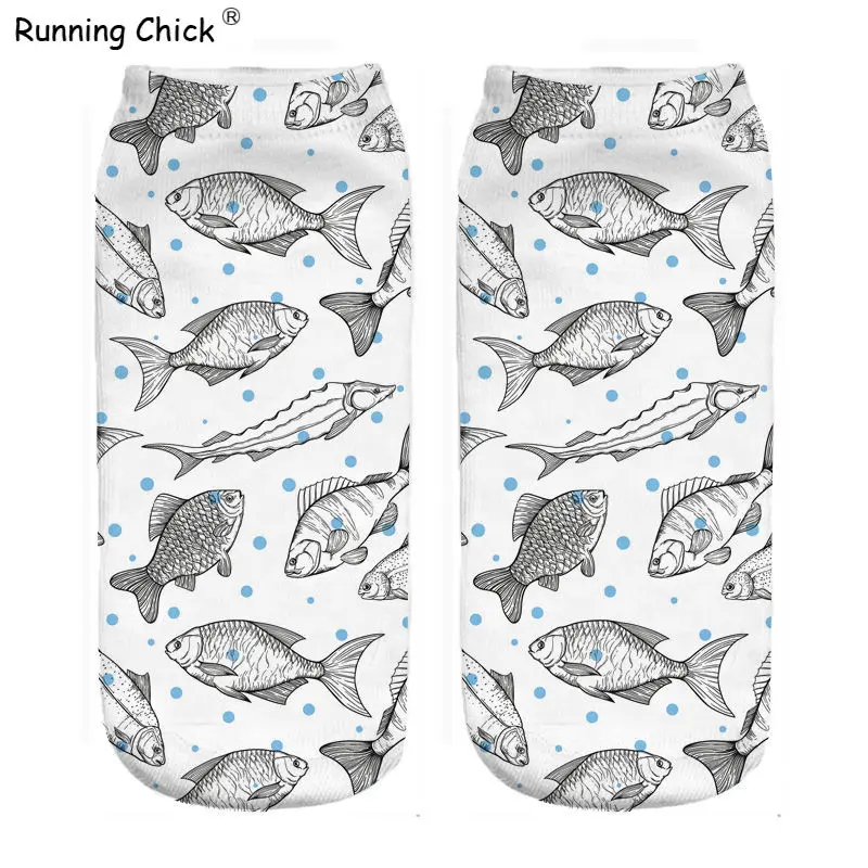 Бегущие носки с цифровой печатью морского организма оптом и Прямая