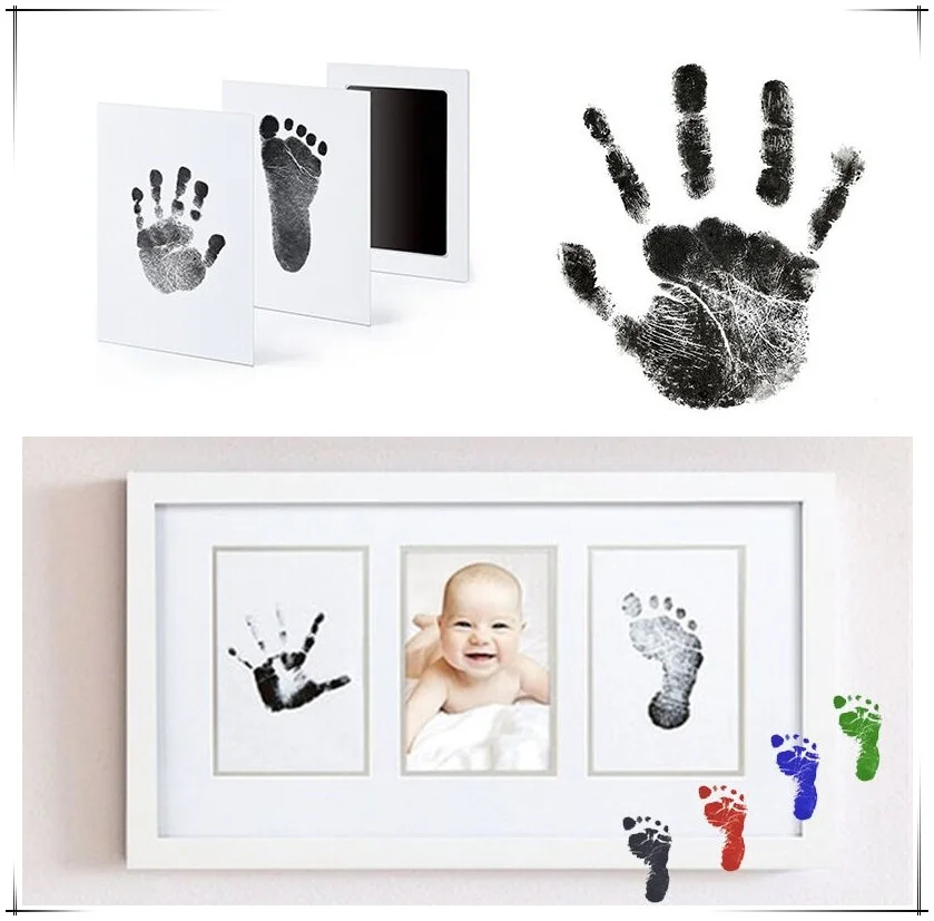 

Safe Non-Toxic Baby Footprints Handprint No Touch Skin Inkless Ink Pads Kits For 0-6 Months Newborn Paw Prints Souvenir 2021