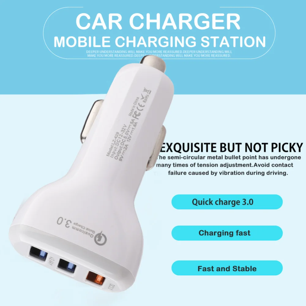 Автомобильное зарядное устройство USB быстрая зарядка автомобиля 3 0 для iPhone