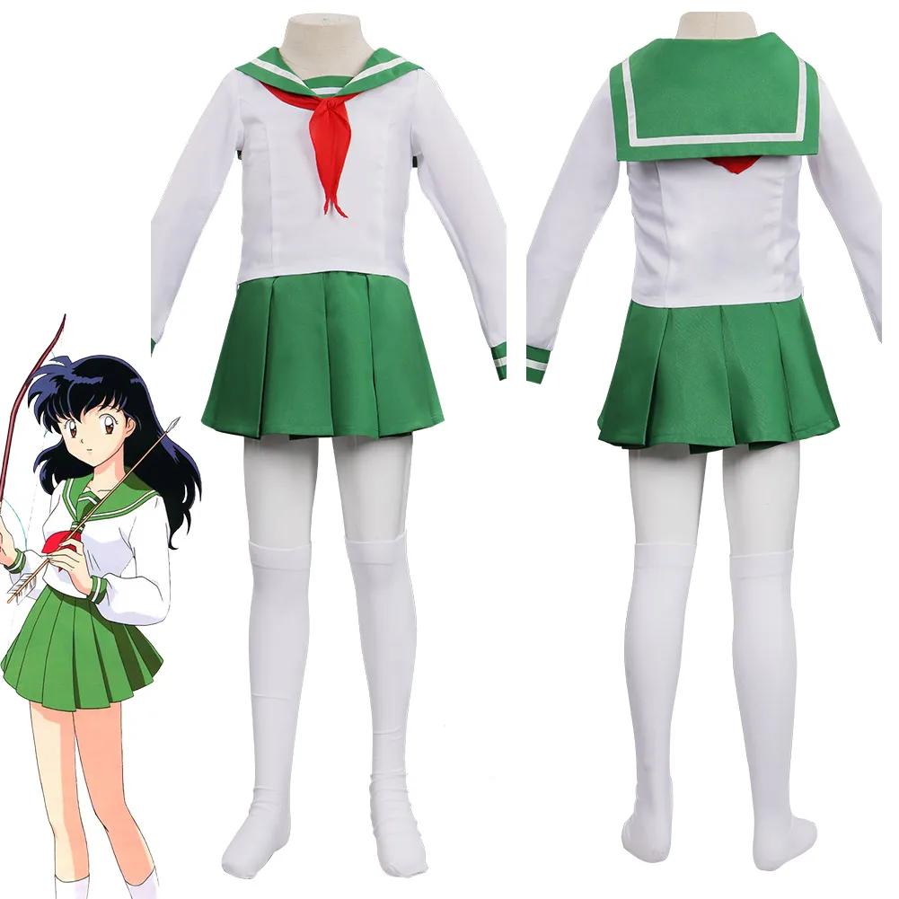 

Anime InuYasha Kagome Higurashi Cosplay Costume Kid Girls Uniform Shirt Skirt Suit Halloween Carnival Costume