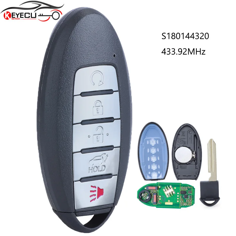 

KEYECU FSK 433.92MHz PCF7953M 4A Chip Smart Car Remote Key Fob for Infiniti QX60 2016 2017 2018 FCCID: KR5S180144014,S180144308