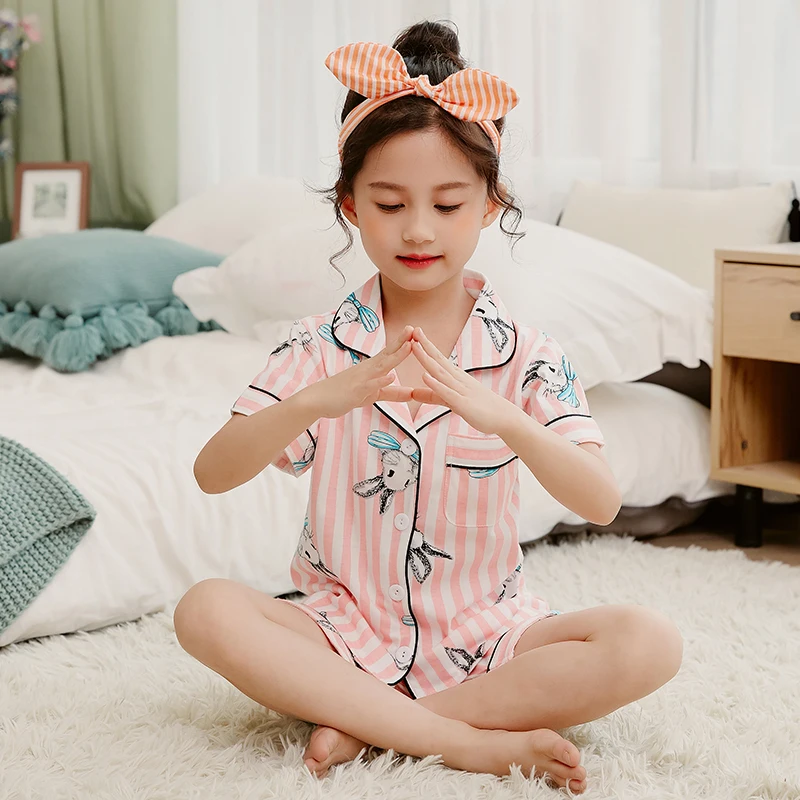 

Summer Cotton Pajamas Children Boys Home Clothes Set Cartoon Sleepwear Kids Pijamas For Girls Toddler Baby Outfits Child Pyjama