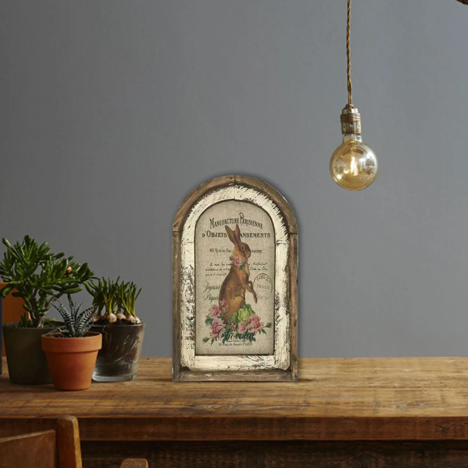 Настенная Фреска с деревянной дверью в стиле ретро зайчик водонепроницаемое